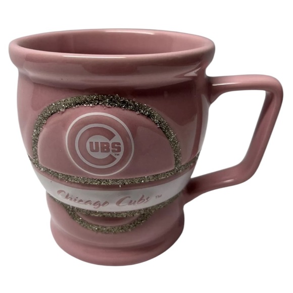 Encore MLB 2009 Chicago Cubs 3 D Logo Coffee Mug  Pink, White / Silver Accents - Picture 1 of 9